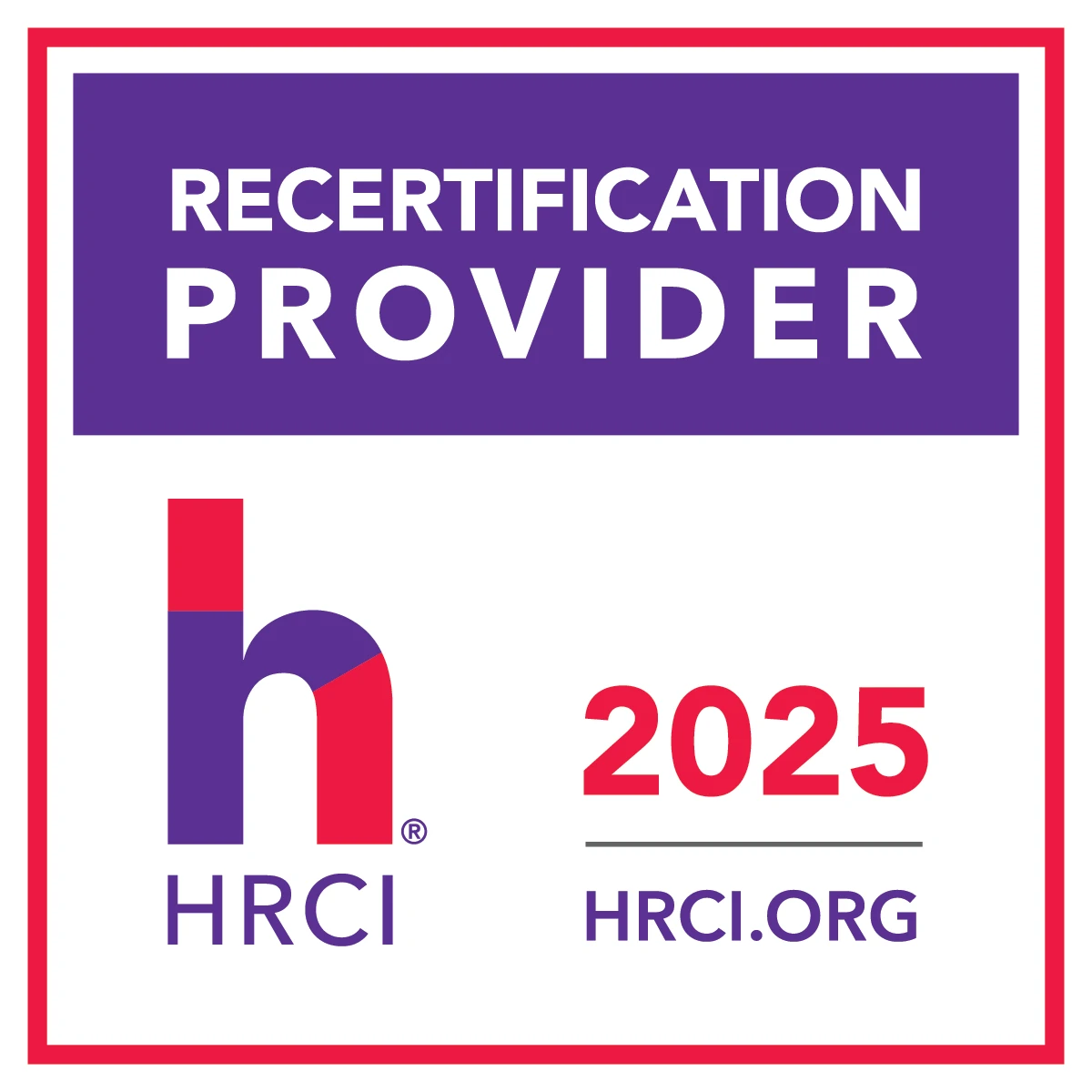 RECERTIFICATION PROVIDER HRCI